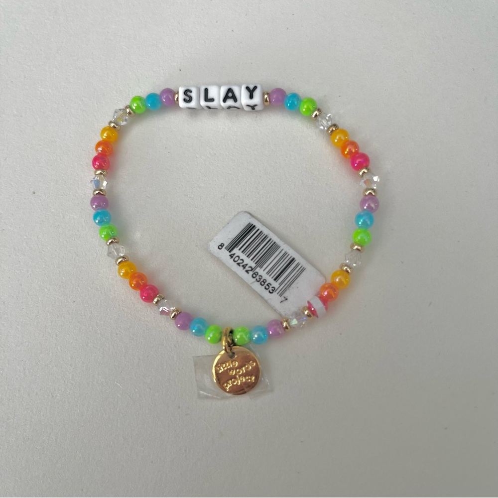 Little Words Project Rainbow SLAY Beaded Stretch Bracelet